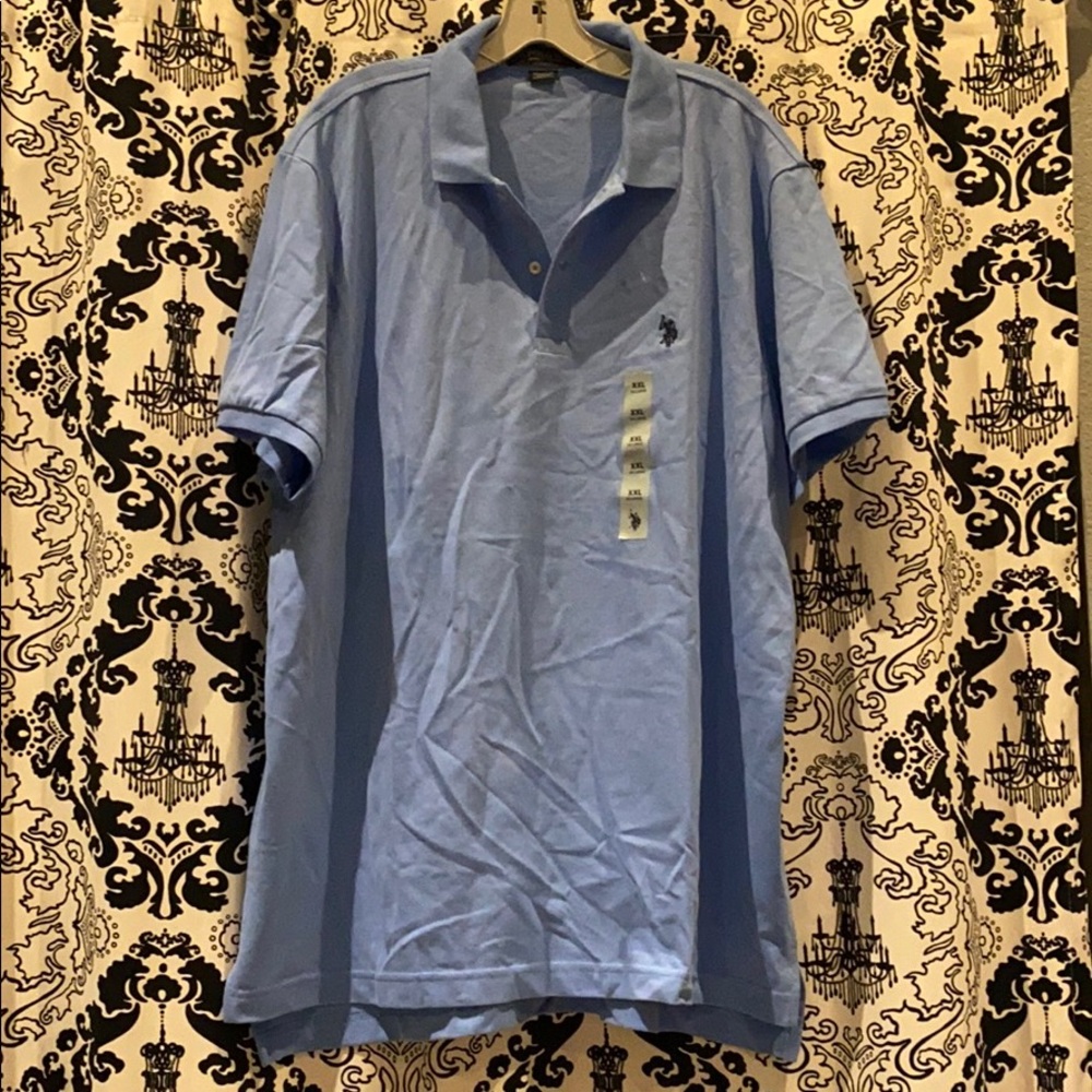 Blue polo shirt